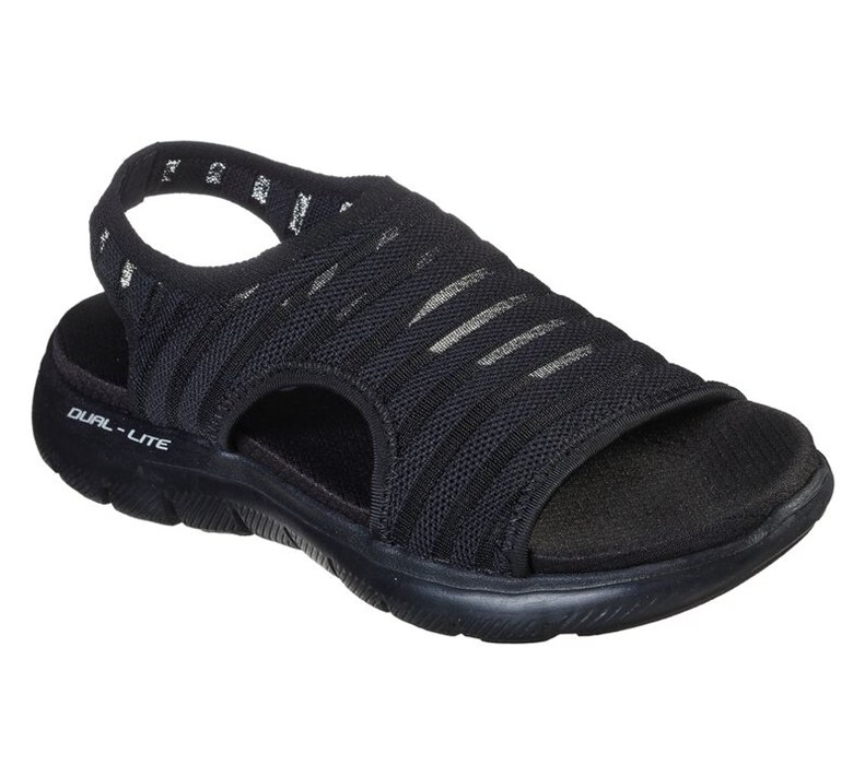Skechers Dam Svarta Sandaler - Flex Appeal 2.0 - Sweet Rush - Sverige (AGPIT-3819)